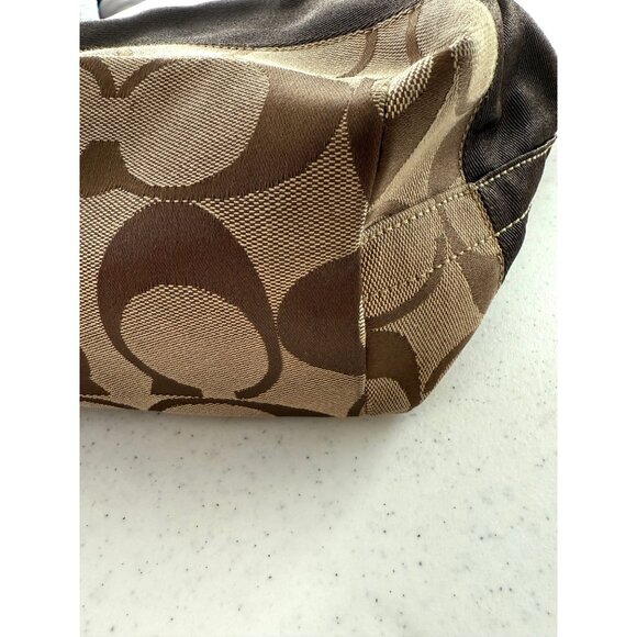 Coach 11101 Medium Brown Canvas Signature Shoulder Bag - Picture 5 of 7
